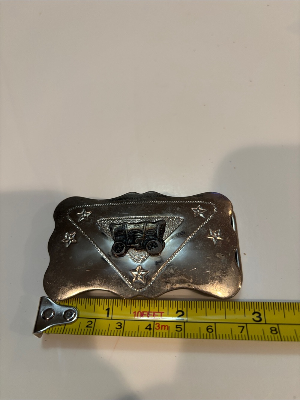 Vintage Chambers Silver Tone Carriage Belt Buckle